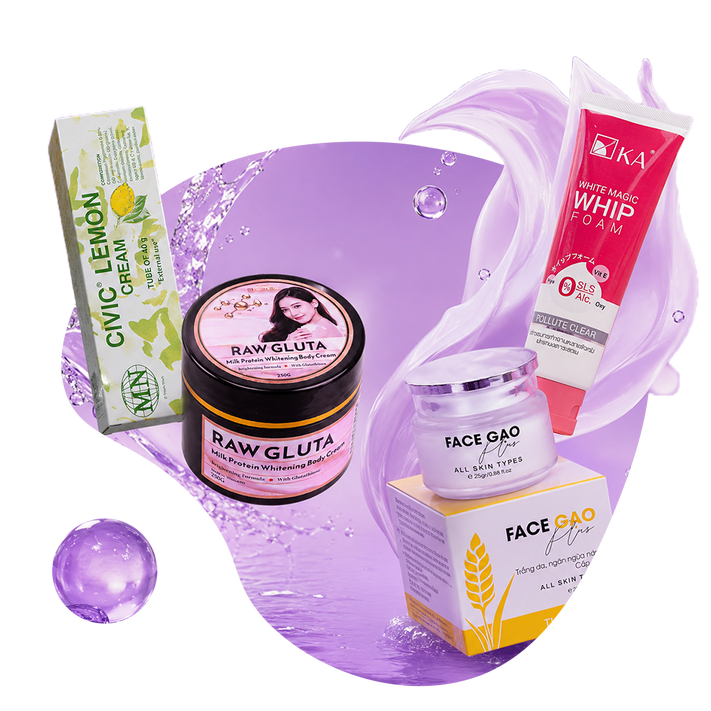 কম্বো অফার কালেকশন, Civic Lemon Cream, Raw Gluta Body Cream, KA Whip Foam ও Face Gao Plus একসাথে, Beauty With Thai বাংলাদেশ