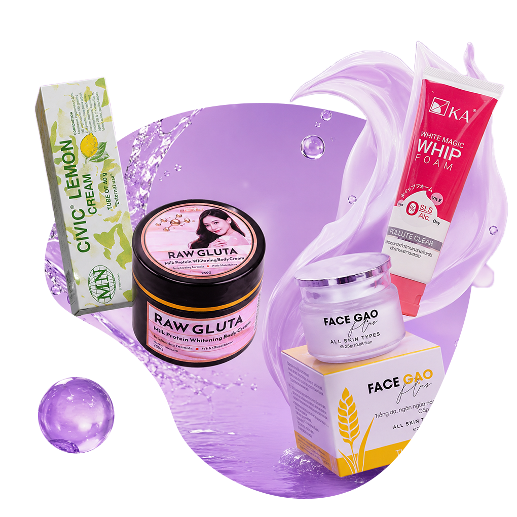 কম্বো অফার কালেকশন, Civic Lemon Cream, Raw Gluta Body Cream, KA Whip Foam ও Face Gao Plus একসাথে, Beauty With Thai বাংলাদেশ