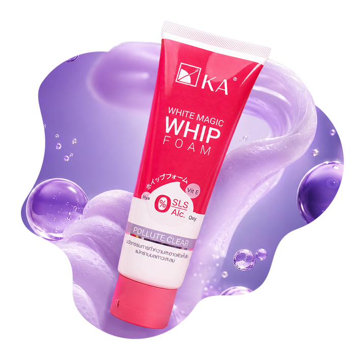 ফেসওয়াশ কালেকশন, KA White Magic Whip Foam, মুখ পরিষ্কার ও উজ্জ্বল রাখার ফোম ফেসওয়াশ, Beauty With Thai বাংলাদেশ