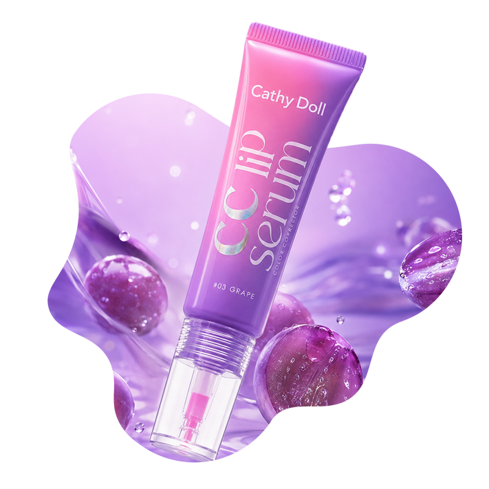 লিপ কেয়ার কালেকশন, Cathy Doll CC Lip Serum Grape, ঠোঁট গোলাপি ও নরম রাখার সিরাম, Beauty With Thai বাংলাদেশ