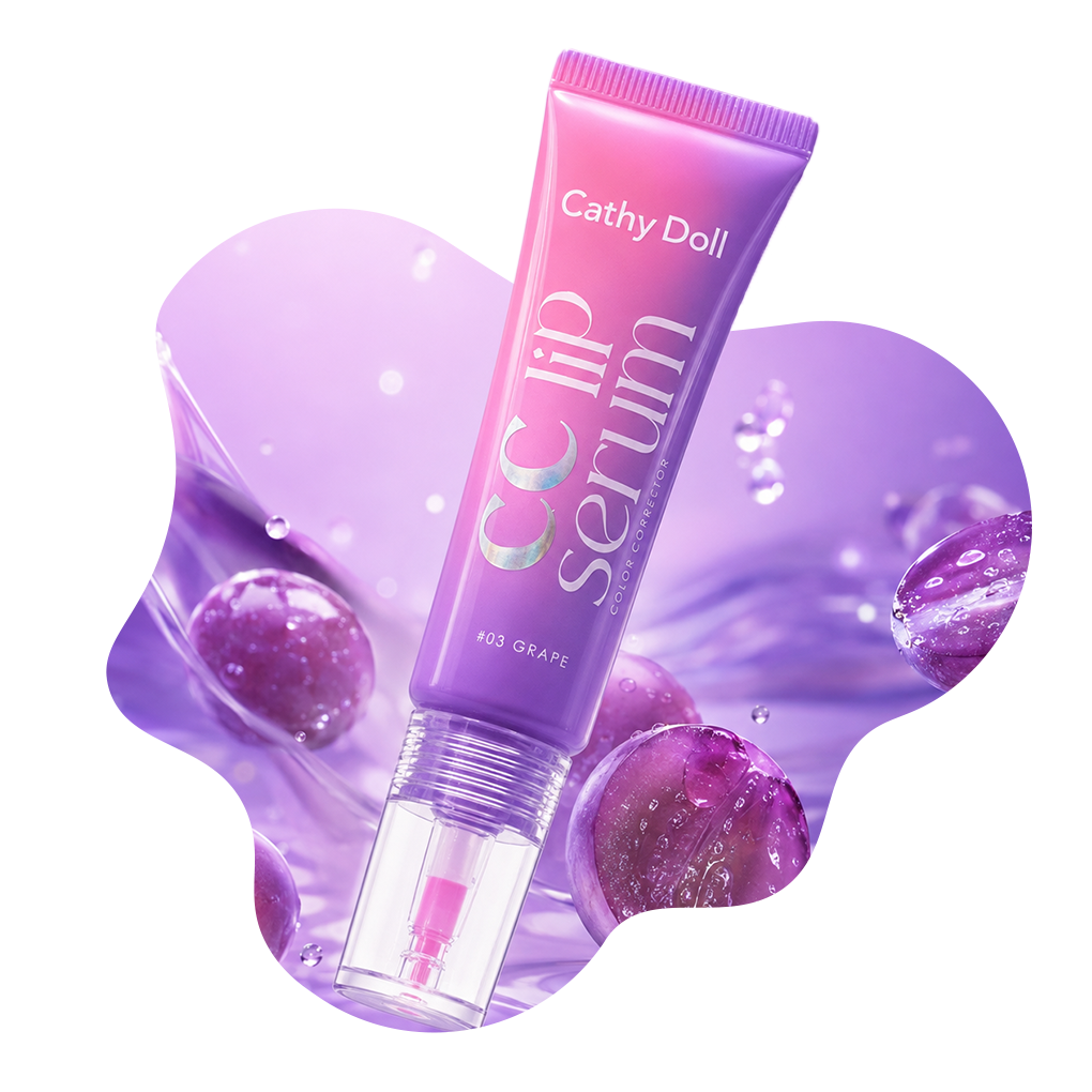 লিপ কেয়ার কালেকশন, Cathy Doll CC Lip Serum Grape, ঠোঁট গোলাপি ও নরম রাখার সিরাম, Beauty With Thai বাংলাদেশ
