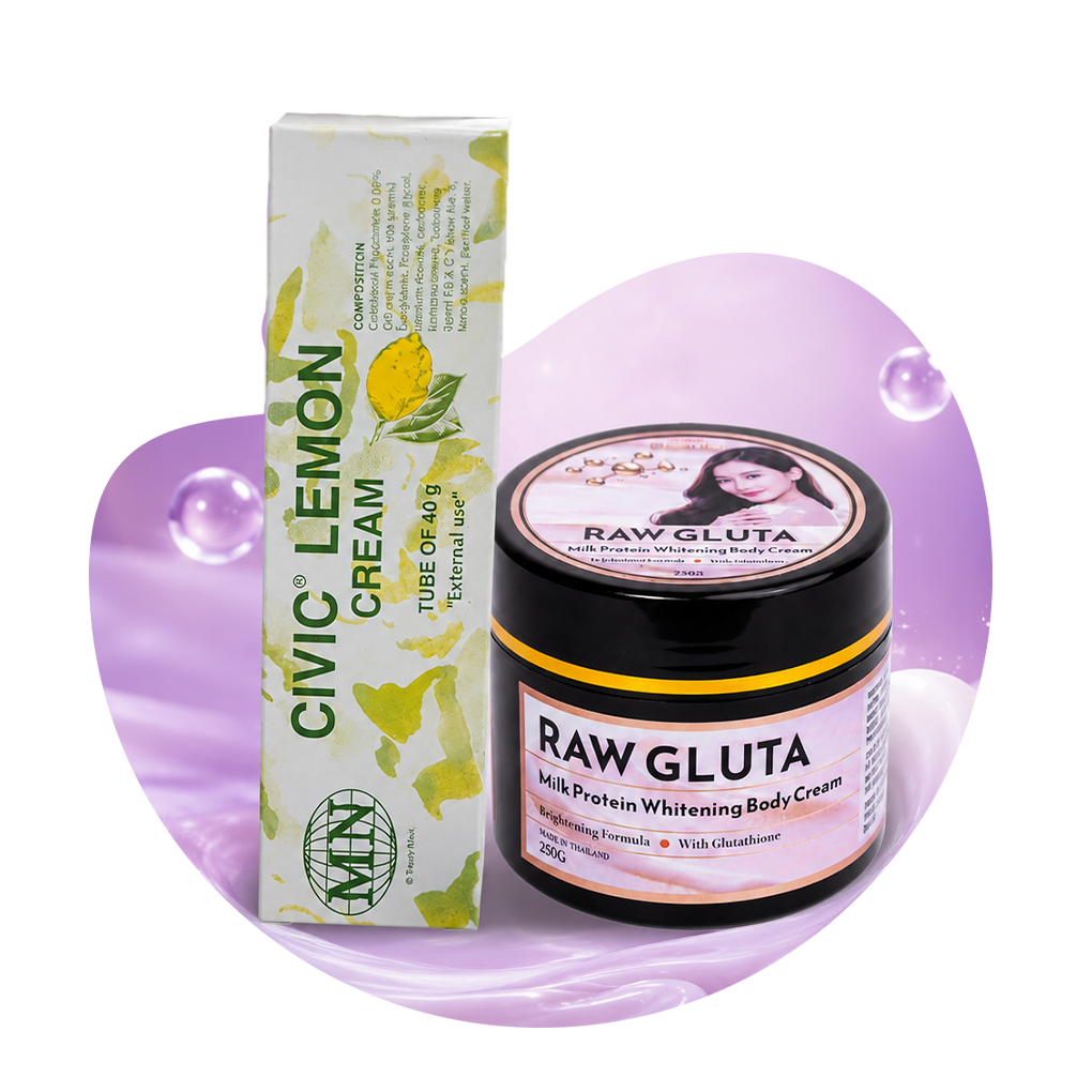 নিউ অ্যারাইভাল কালেকশন, Civic Lemon Cream ও Raw Gluta Milk Protein Whitening Body Cream, নতুন আসা থাই স্কিন কেয়ার প্রোডাক্ট, Beauty With Thai বাংলাদেশ