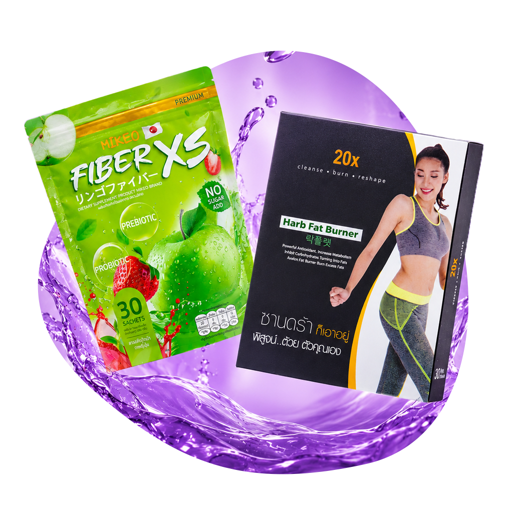 স্লিমিং কালেকশন, MiKEO Fiber XS ও 20x Harb Fat Burner, ওজন কমানো ও মেদ ঝরানোর সাপ্লিমেন্ট, Beauty With Thai বাংলাদেশ