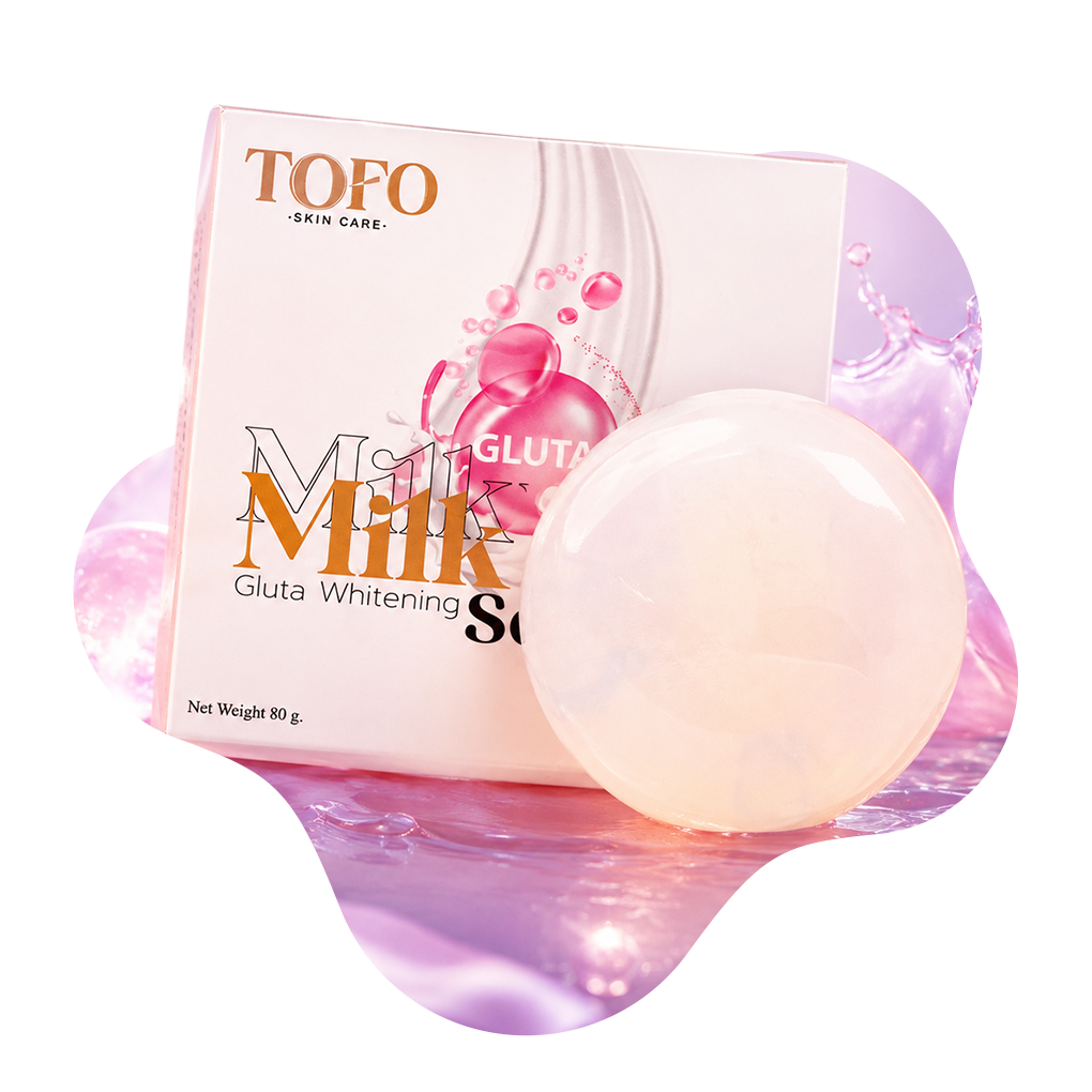 সোপ কালেকশন, TOFO Milk Gluta Whitening Soap ৮০ গ্রাম, ত্বক পরিষ্কার ও উজ্জ্বল করার সাবান, Beauty With Thai বাংলাদেশ