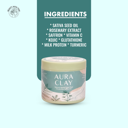 Aura Clay Natural Herbal Facepack - Beauty With Thai