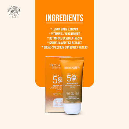 BROLAMEN Whitening Isolation Sunscreen Lotion SPF50+ PA+++ - Beauty With Thai