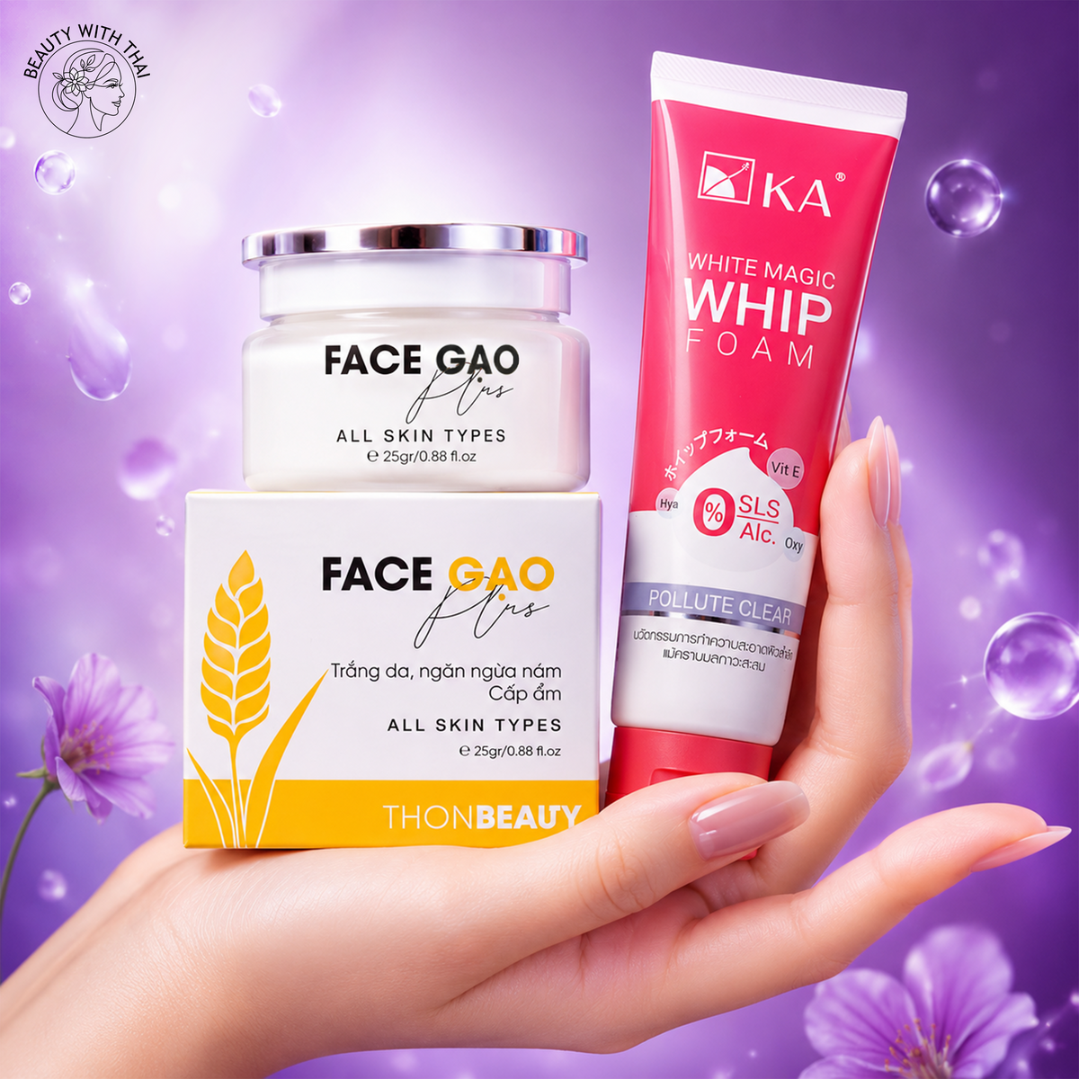 Sada Pori Combo, KA Whip Foam ফেসওয়াশ ও Thonbeau Face Gao ক্রিম কম্বো, ছবি 2, Beauty With Thai বাংলাদেশ