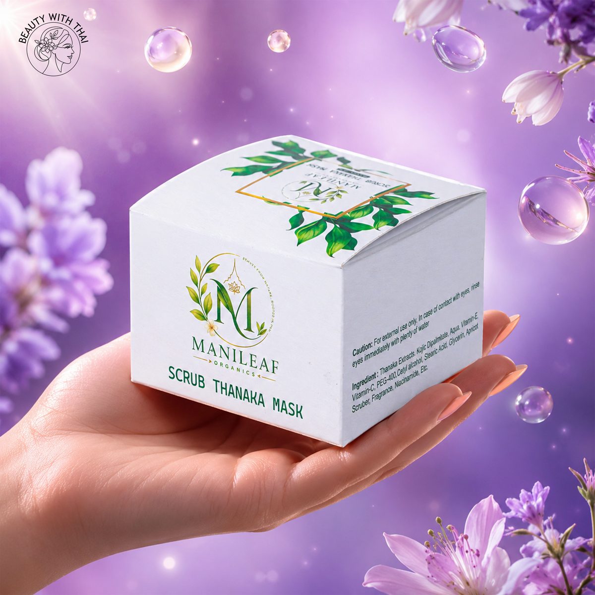 Manileaf Organics Scrub Thanaka Mask স্ক্রাব মাস্ক, ছবি 2, Beauty With Thai বাংলাদেশ