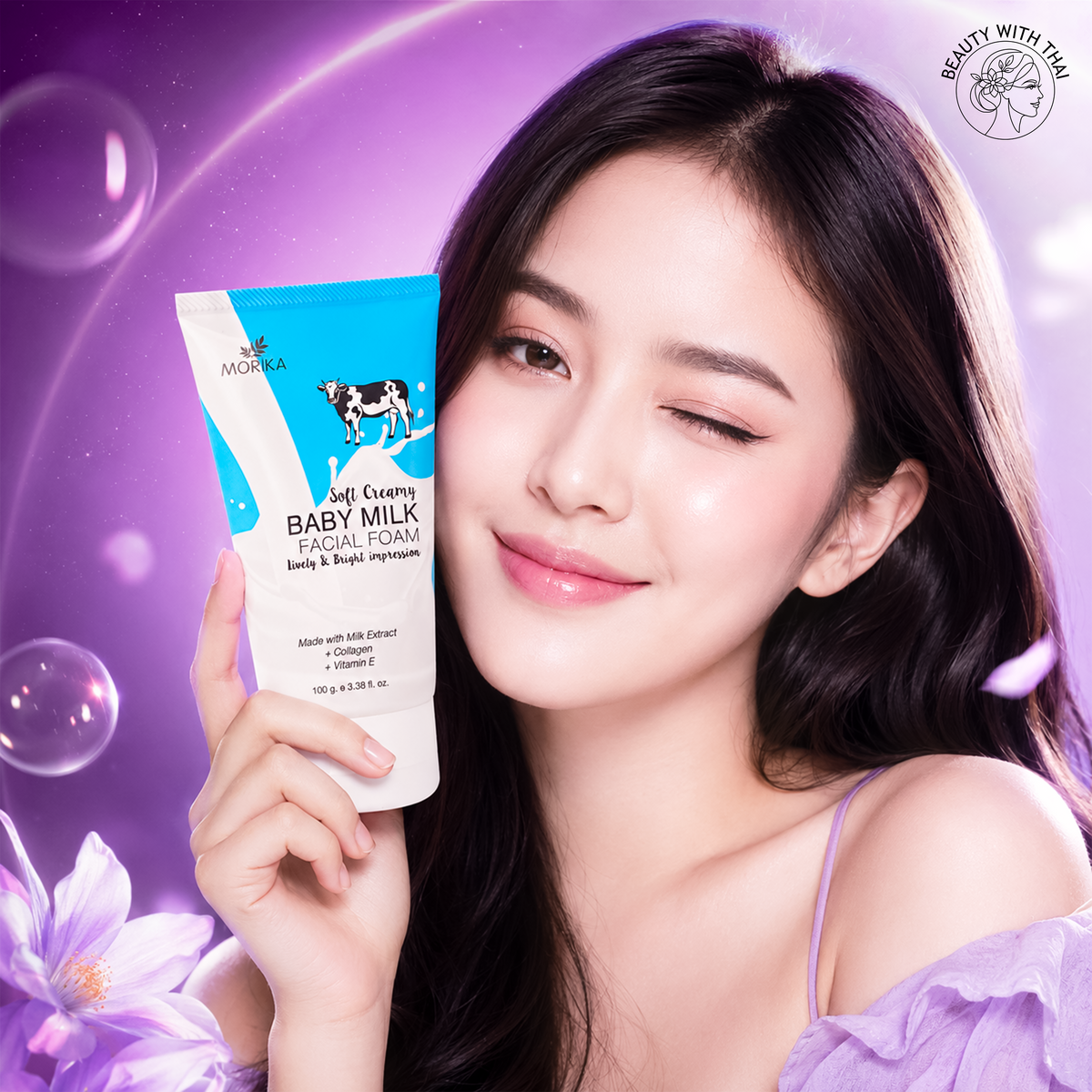 Baby Milk Facial Foam Facewash ফেসওয়াশ, অরিজিনাল থাই স্কিনকেয়ার, Beauty With Thai বাংলাদেশ
